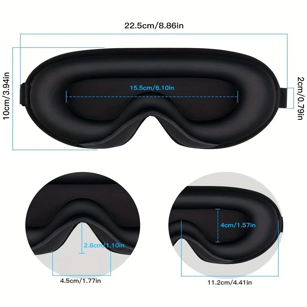3D Blackout Sleep Mask + Ear Plugs