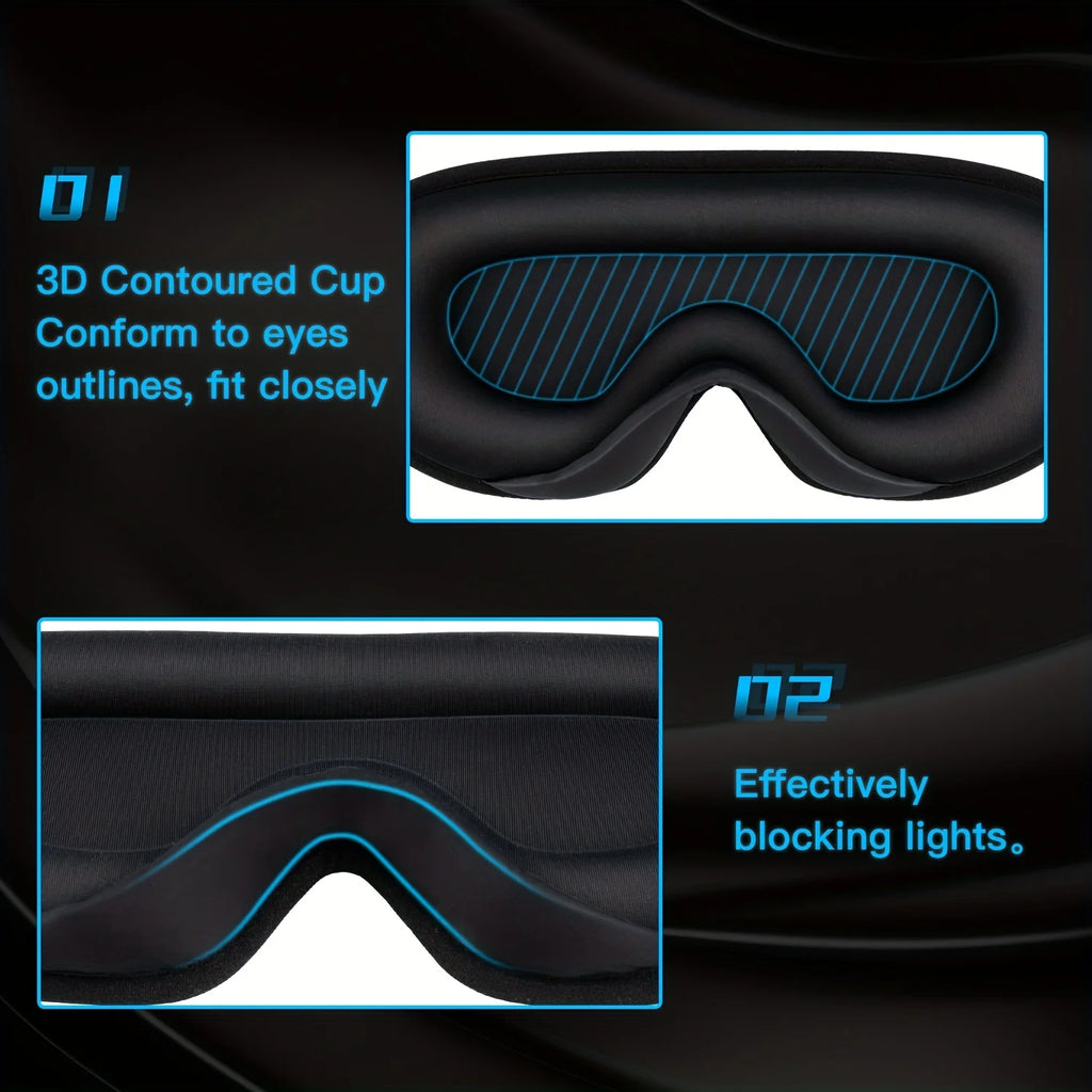 3D Blackout Sleep Mask + Ear Plugs