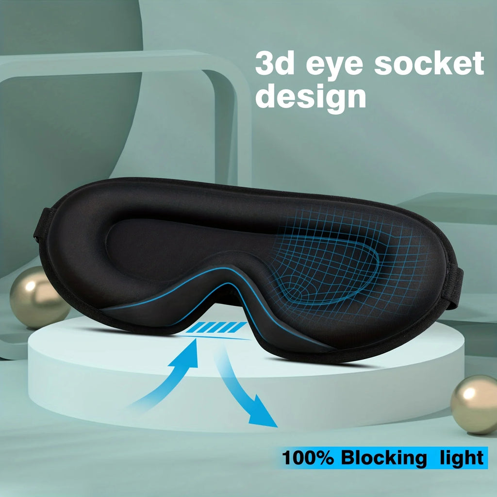 3D Blackout Sleep Mask + Ear Plugs