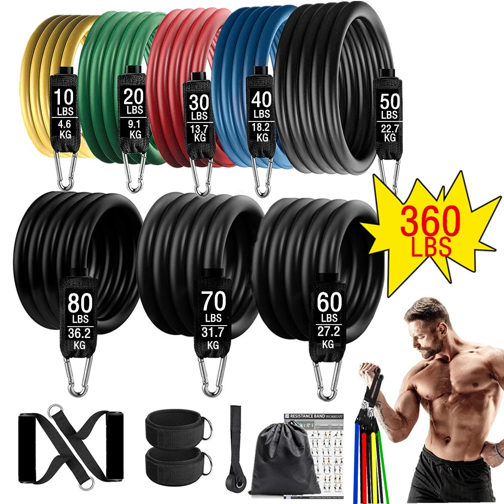 Heavy-Duty Resistance Bands Set (360lbs)