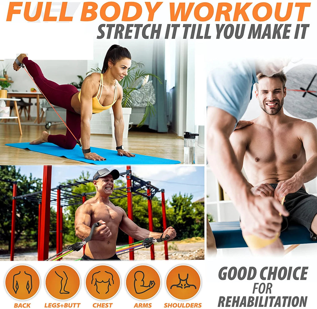 Heavy-Duty Resistance Bands Set (360lbs)