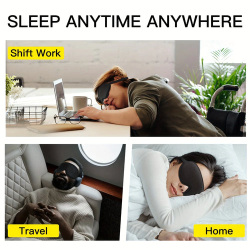 3D Blackout Sleep Mask + Ear Plugs