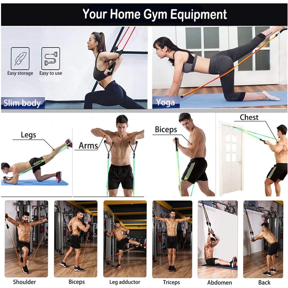 Heavy-Duty Resistance Bands Set (360lbs)