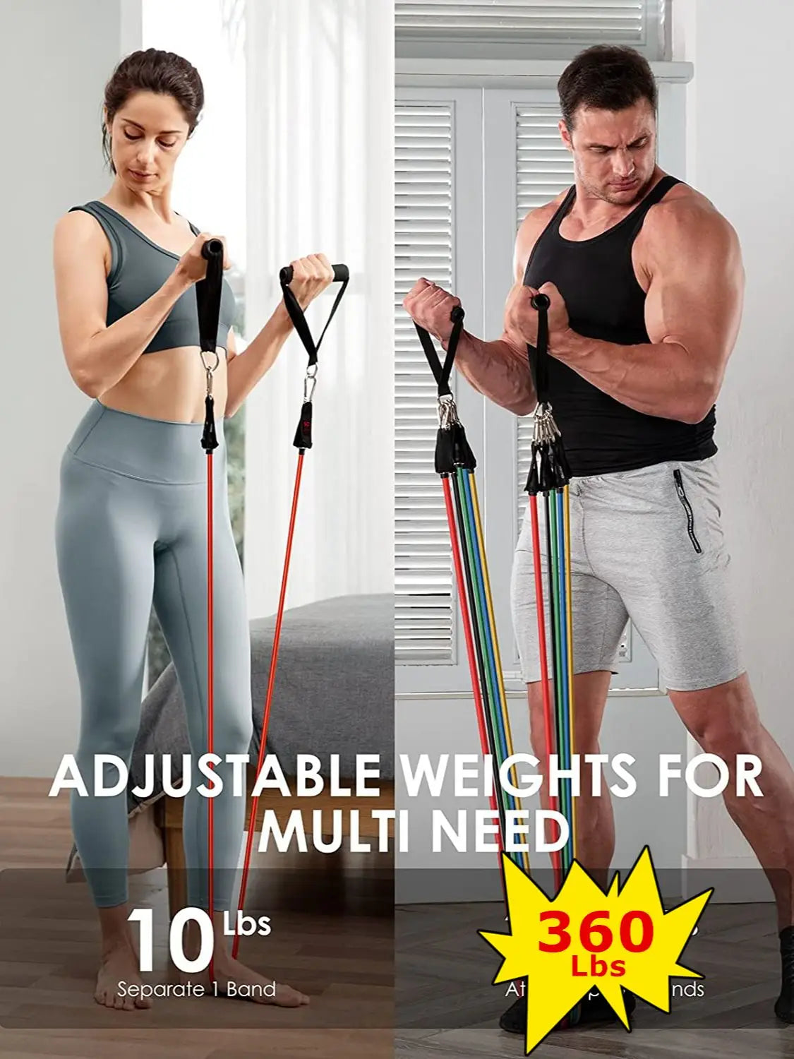 Heavy-Duty Resistance Bands Set (360lbs)